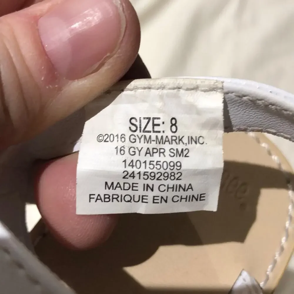 Gymboree White silver sandals 8m worn once